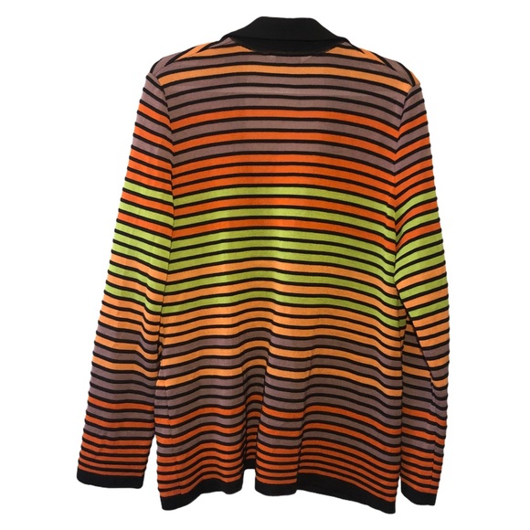 Exclusively Misook Striped  Zip Cardigan XL - Picture 3 of 5